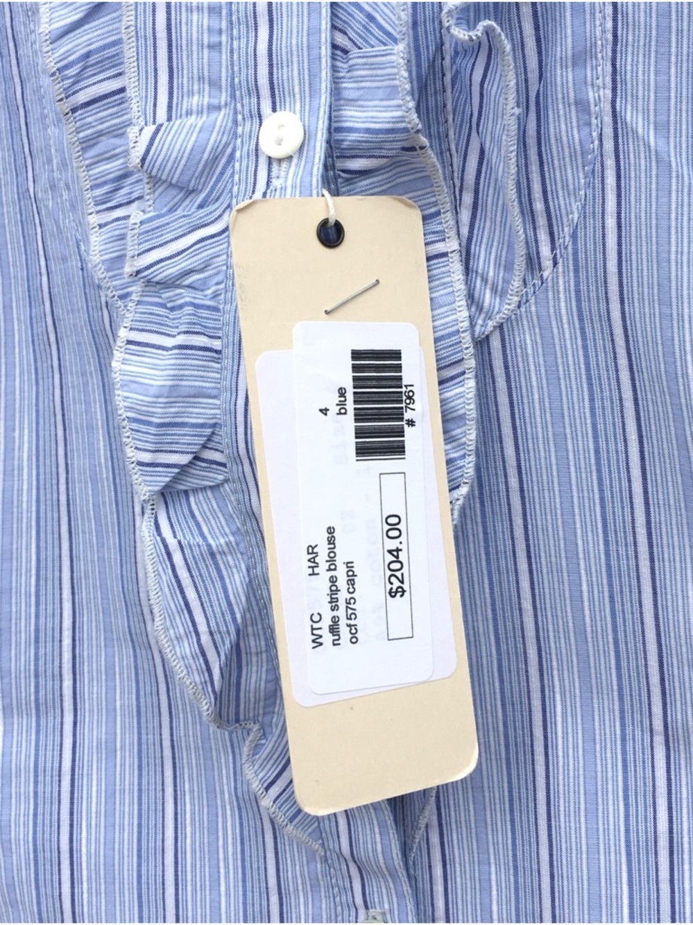 HARTFORD RUFFLE STRIPE BLOUSE - Picture 3 of 5